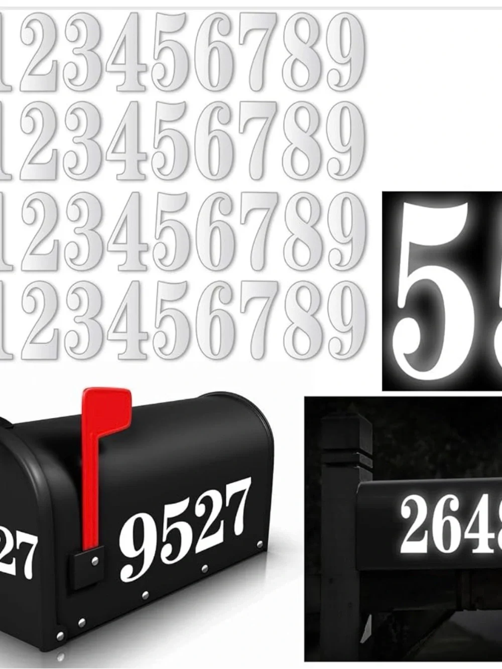 Amazon White Large Peel-and-Stick Number Decals